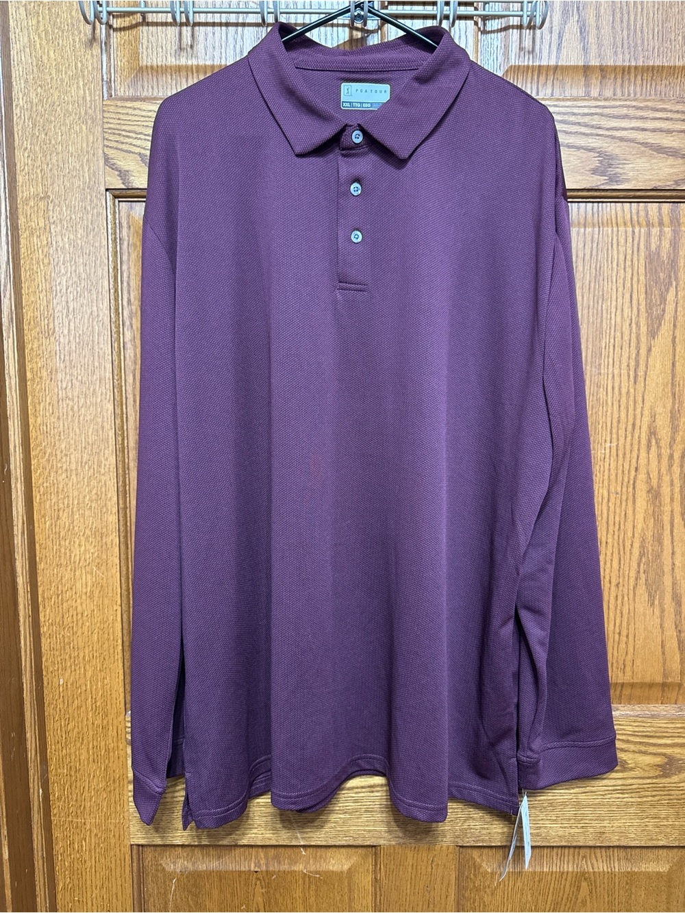 Mens XXL Long Sleeve PGA Tour Shirt - Burgundy